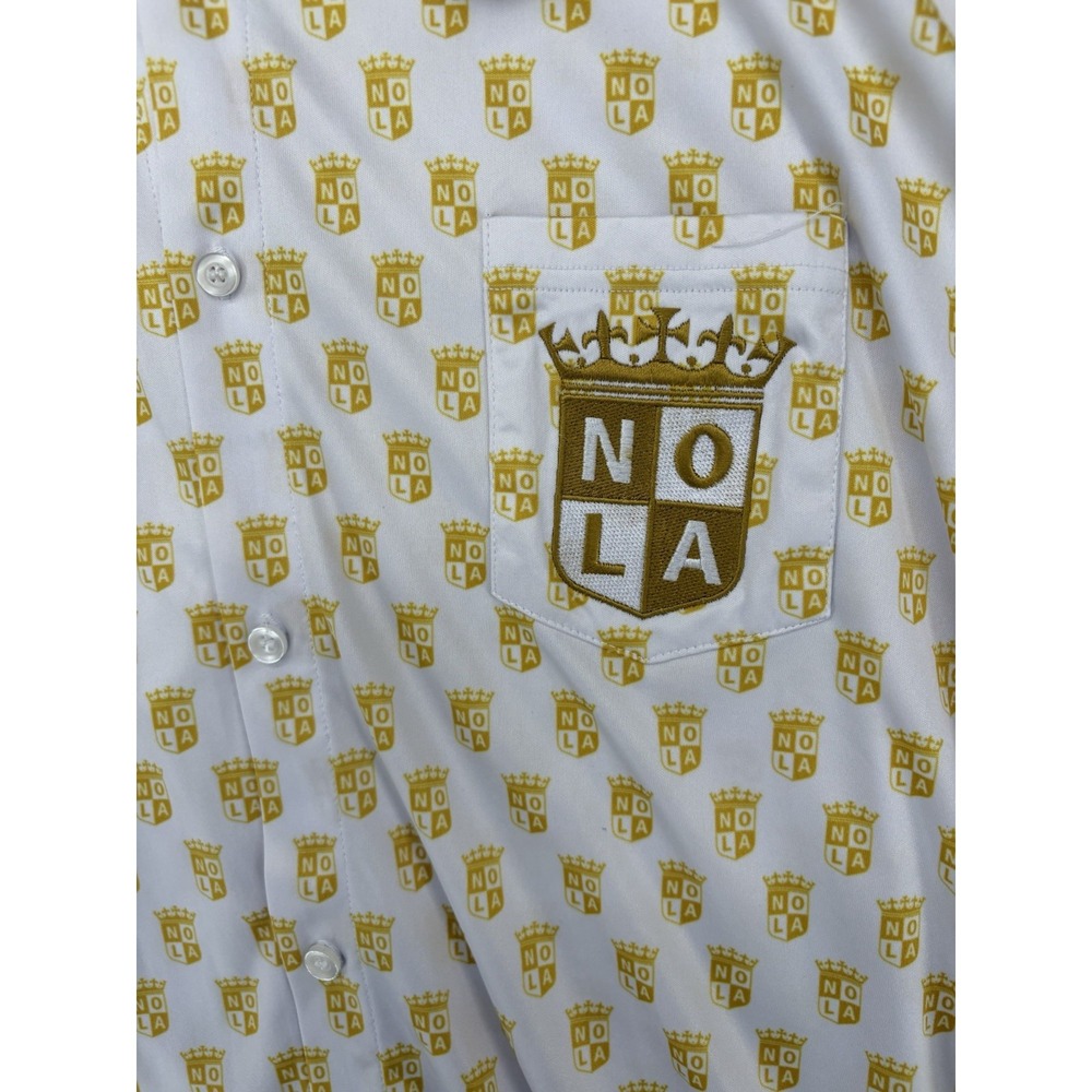 Nola Gold Major Rugby Paladin Shirt Sleeve Button Up Shirt - Picture 4 of 16